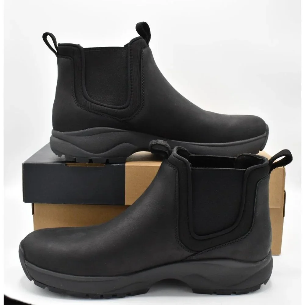 Teva Mens Size 12 Tusayan Black leather Pull On Water Resistant Chelsea‎ Boots